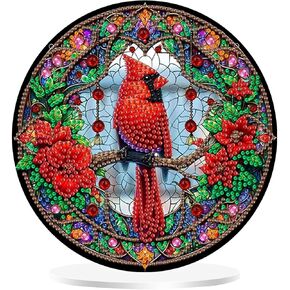 RYMILIE Diamond Art Painting Pendant Kits 5D Diamond Art Painting Art Hanging Kit Hummingbird DIY Diamond Crystal Window Pendant Kit for Adults Gift Wall Home Decoration