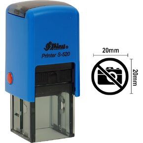 No Phone Sign Not Allowed Icon Round Rubber Stamp Self Inking Shiny Mini Stamper 20 mm- Black Ink