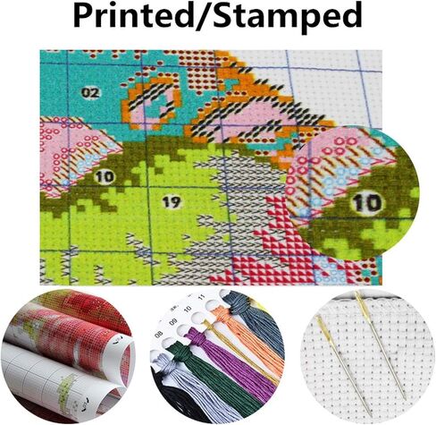 Dimensean Stamped Cross Stitch Kits Full Range of Embroidery Patterns Starter Kits for Beginners Adult or Kids DIY Cross Stitches Needlepoint Kits 11CT-Colorful Dragon 18x18 inch in Kuwait