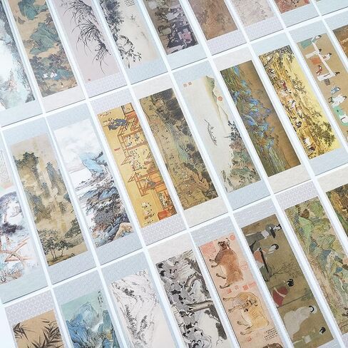 Traditional Chinese Painting Bookmarks Chinese Brush Ink Watercolor Painting Book Mark 30Pcs in Kuwait