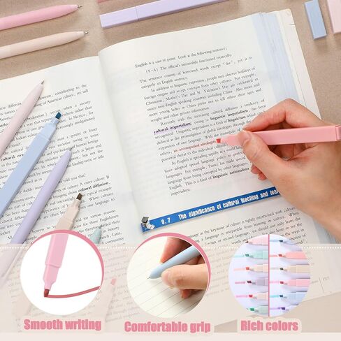 Book Annotation Kit Set of Pencil Case Pouch Included Annotating Bookmark Kit, Highlighter Marker, Pens, Sticky Notes, Book Tracker Bookmarks and Book Stickers for Reading (Classic) in Saudi Arabia