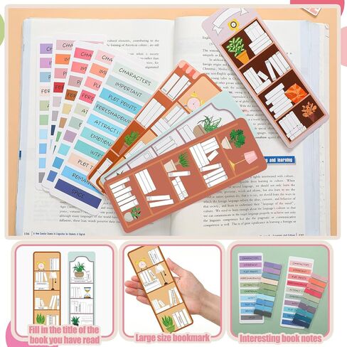 Book Annotation Kit Set of Pencil Case Pouch Included Annotating Bookmark Kit, Highlighter Marker, Pens, Sticky Notes, Book Tracker Bookmarks and Book Stickers for Reading (Classic) in Saudi Arabia