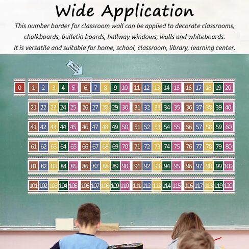 Number Line for Classroom Wall,Number Line Bulletin Board Border 0-120 Laminated Number Line Strips Chalkboard Brights Number Line Math Poster Classroom Decorations for Teachers in Saudi Arabia