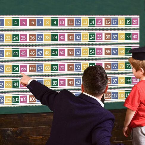 Number Line for Classroom Wall,Number Line Bulletin Board Border 0-120 Laminated Number Line Strips Chalkboard Brights Number Line Math Poster Classroom Decorations for Teachers in Saudi Arabia