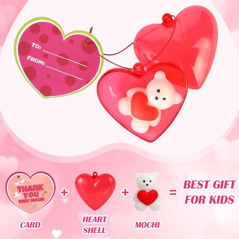 28 Pack Valentines Day Cards for Kids مع Mochi Squishy ، وبطاقات عيد الحب للأطفال Funny Classroom Exchange و Gifts Form in Kuwait