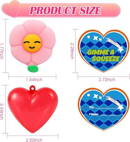 28 Pack Valentines Day Cards for Kids مع Mochi Squishy ، وبطاقات عيد الحب للأطفال Funny Classroom Exchange و Gifts Form in Kuwait