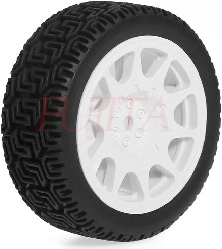 fujita 1/10 RC ON-Road Rubber Racing Tire Rim 68mm OD for 1/10 RC Rally Car Tamiya XV01 XV02 TT02 PTG HSP RGT Kyosho FAZER MK2 PTG （White A） in Saudi Arabia