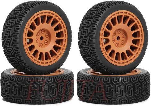 fujita 1/10 RC ON-Road Rubber Racing Tire Rim 68mm OD for 1/10 RC Rally Car Tamiya XV01 XV02 TT02 PTG HSP RGT Kyosho FAZER MK2 PTG （White A） in Saudi Arabia