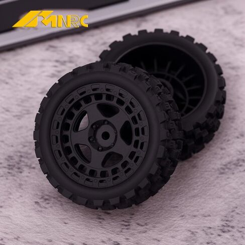 Pre Glued Wheel and Tires Plastic Rim Rubber for 1/18 Typhon Grom 223S Series Upgrades Part Black in Kuwait