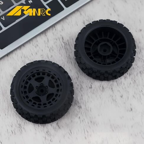 Pre Glued Wheel and Tires Plastic Rim Rubber for 1/18 Typhon Grom 223S Series Upgrades Part Black in Kuwait