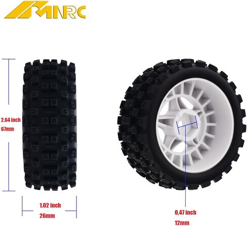 Pre Glued Wheel and Tires Plastic Rim Rubber for 1/18 Typhon Grom 223S Series Upgrades Part Black in Kuwait