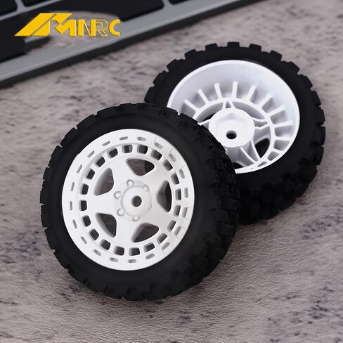 Pre Glued Wheel and Tires Plastic Rim Rubber for 1/18 Typhon Grom 223S Series Upgrades Part Black in Kuwait