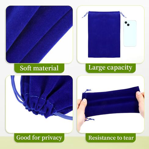 Adult Toy Storage Bags, 6 Pcs Black Velvet Drawstring Pouch Adjustable Toy Organizer Bags Foldable Ditty Bag for Women Men Toy Cosmetic Underwear Sunglasses Travel Camping (7×9.8 Inch, 4×7.9 Inch) in Saudi Arabia