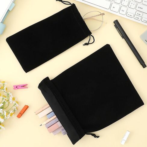 Adult Toy Storage Bags, 6 Pcs Black Velvet Drawstring Pouch Adjustable Toy Organizer Bags Foldable Ditty Bag for Women Men Toy Cosmetic Underwear Sunglasses Travel Camping (7×9.8 Inch, 4×7.9 Inch) in Saudi Arabia