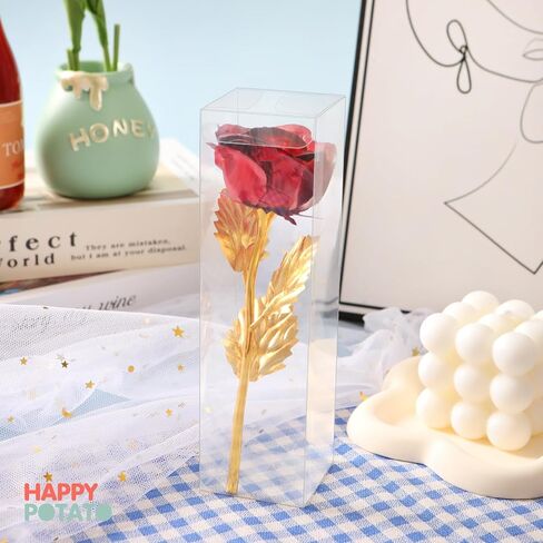 Happy Potato 50 Pack Pack Plastic Macaron Boxes for 6 ، Pet Clear Favors Boxs with Ribbon ، و Clear Hights ، و 7 "x2" x2 ". in Kuwait