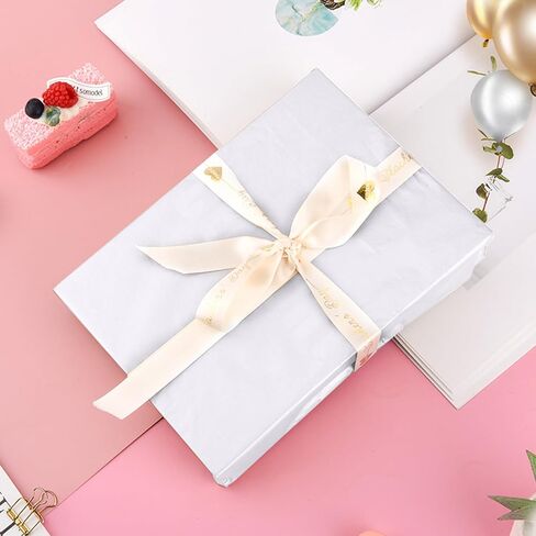 Hlonon 100 Sheets White Tissue Paper 12 x 20 Inches Recyclable White Wrapping Paper Bulk for DIY Crafts Birthday Baby Shower Christmas Gift Wrapping Crafts Decor in Saudi Arabia