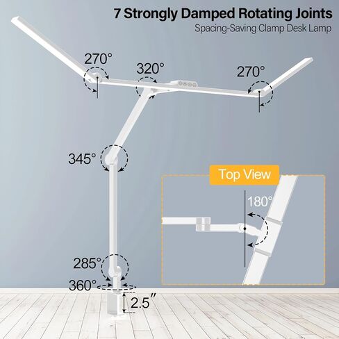Micomlan 36W Bright Led Desk Lamp with Clamp, 47 Inches Long Architect Desk Lamp Home Office, Dimmable Table Light with Remote Adjustable Monitor Light Bar Tall Office Lighting for Computer Desktop in Saudi Arabia