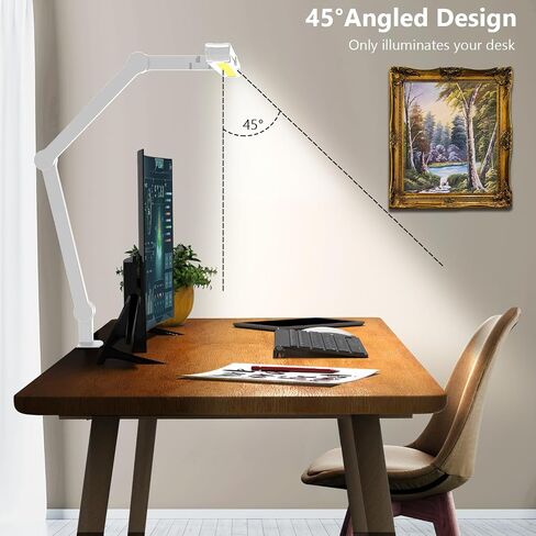 Micomlan 36W Bright Led Desk Lamp with Clamp, 47 Inches Long Architect Desk Lamp Home Office, Dimmable Table Light with Remote Adjustable Monitor Light Bar Tall Office Lighting for Computer Desktop in Saudi Arabia