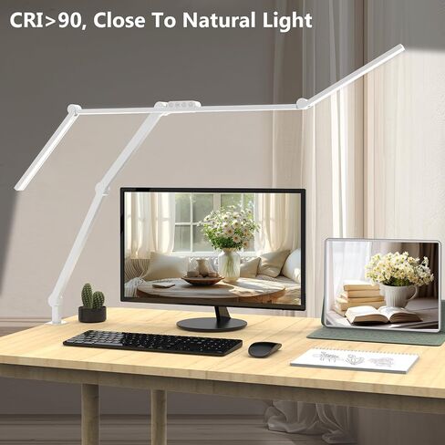 Micomlan 36W Bright Led Desk Lamp with Clamp, 47 Inches Long Architect Desk Lamp Home Office, Dimmable Table Light with Remote Adjustable Monitor Light Bar Tall Office Lighting for Computer Desktop in Saudi Arabia