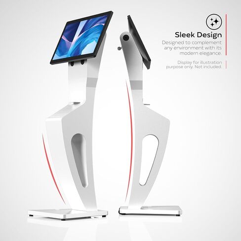 Sleek Floor Stand Kiosk for Monitors – CTA Sleek Floor Kiosk Stand with Printer Slot for Monitors 15" to 32" up to 60lbs - for Check-in Stations & POS Stations & More - White (ADD-LDSLEEKW) in Kuwait