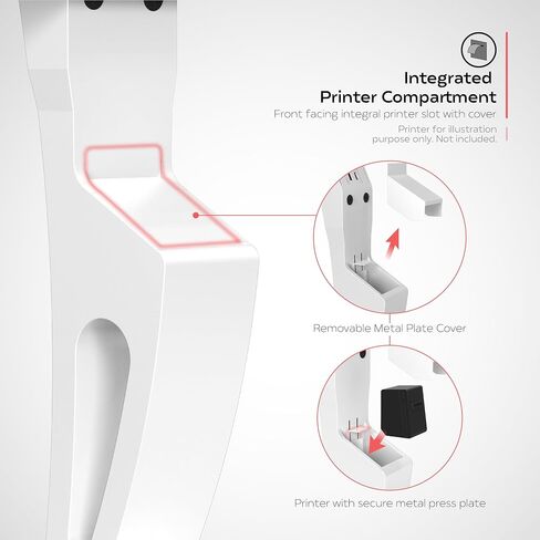 Sleek Floor Stand Kiosk for Monitors – CTA Sleek Floor Kiosk Stand with Printer Slot for Monitors 15" to 32" up to 60lbs - for Check-in Stations & POS Stations & More - White (ADD-LDSLEEKW) in Kuwait