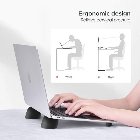 Laptop Risers for Desk, Mini Laptop Cooling Stand, Magnetic Pads Keyboard Riser, Ergonomic Laptops Feet, Compatible with MacBook Air Pro, with Dell, with HP, More 10-15.6" Laptops in Kuwait