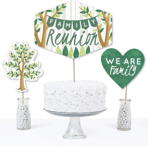 Funny Family Reunion Celebration Photo Booth Prop Kit, DIY Setup - 10pc | Family Tree Party Decorations, Arrow and Speech Bubble Shapes for Adults or Kids, Prop Sticks Included, USA-made in Saudi Arabia