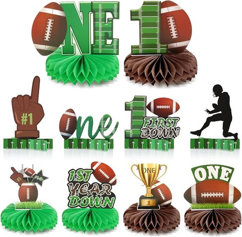 12 Pack Mixed Sports Honeycomb Centerpieces Decorations Football Basketball Baseball Soccer Birthday Table Topper Sign Decors for Boys' Birthday Gameday Celebration Sports Theme Desktop Decoration in Kuwait