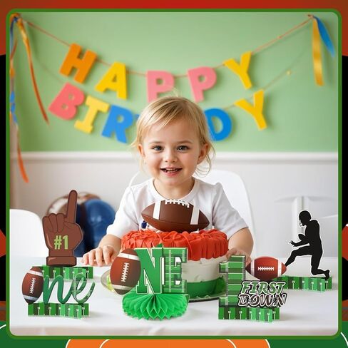 12 Pack Mixed Sports Honeycomb Centerpieces Decorations Football Basketball Baseball Soccer Birthday Table Topper Sign Decors for Boys' Birthday Gameday Celebration Sports Theme Desktop Decoration in Kuwait