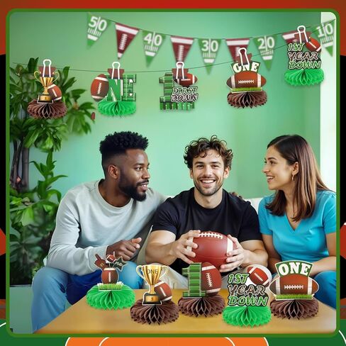 12 Pack Mixed Sports Honeycomb Centerpieces Decorations Football Basketball Baseball Soccer Birthday Table Topper Sign Decors for Boys' Birthday Gameday Celebration Sports Theme Desktop Decoration in Kuwait