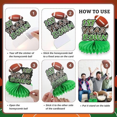 12 Pack Mixed Sports Honeycomb Centerpieces Decorations Football Basketball Baseball Soccer Birthday Table Topper Sign Decors for Boys' Birthday Gameday Celebration Sports Theme Desktop Decoration in Kuwait