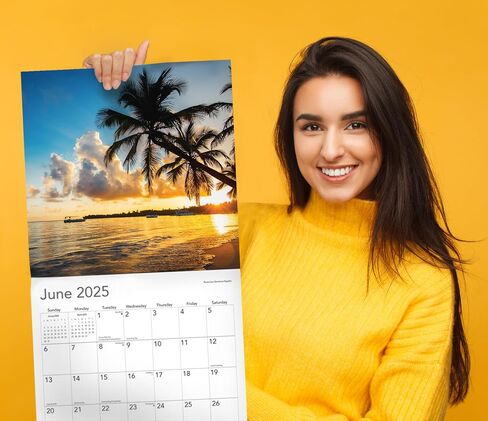 Tropical Paradise 2025 Beaches Hangable Wall Calendar Full Page Months & Travel Vacation Beach Photography Organizing Planning Gift Him Her (2025 Paradise) in Kuwait