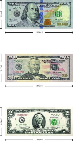 Custom Toys & Hobbies Miniature Play Copy Fake Kids Money Scale 1:12, Size 0.5 x 1.2 Inches Doll House Accessories Diorama Tiny Cash Register Toy 2-Sided Scale Model Money Stack (Regular Bills) in Saudi Arabia