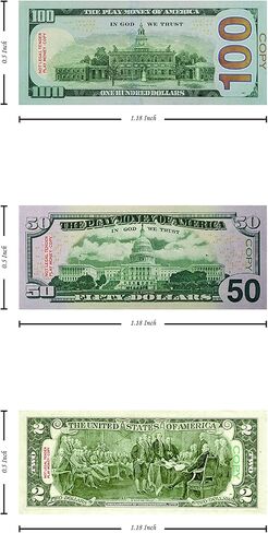 Custom Toys & Hobbies Miniature Play Copy Fake Kids Money Scale 1:12, Size 0.5 x 1.2 Inches Doll House Accessories Diorama Tiny Cash Register Toy 2-Sided Scale Model Money Stack (Regular Bills) in Saudi Arabia
