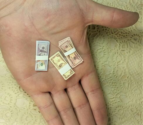 Custom Toys & Hobbies Miniature Play Copy Fake Kids Money Scale 1:12, Size 0.5 x 1.2 Inches Doll House Accessories Diorama Tiny Cash Register Toy 2-Sided Scale Model Money Stack (Regular Bills) in Saudi Arabia