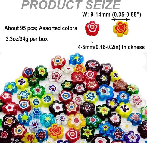 Flat Glass Millefiori for Mosaic Making Supplies, Mosaic Tiles for Crafts with Assorted Flower Glass Tiles, Mosaic Kits for Adults DIY Decorations, No Hole (Flower Pattern) in Saudi Arabia