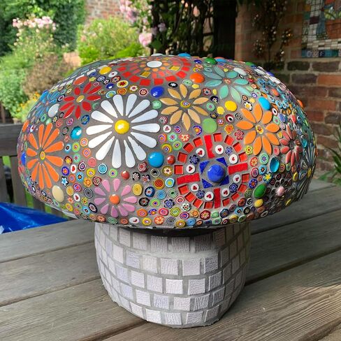 Flat Glass Millefiori for Mosaic Making Supplies, Mosaic Tiles for Crafts with Assorted Flower Glass Tiles, Mosaic Kits for Adults DIY Decorations, No Hole (Flower Pattern) in Saudi Arabia