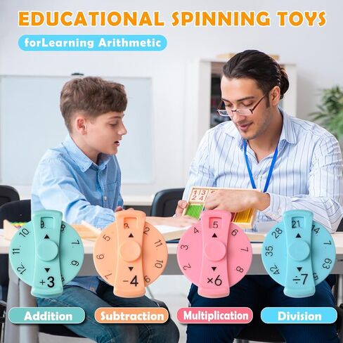 Updated Math Fact Fidget Spinners, Math Facts Fidget Spinners, This is for All The Stimmers - Fidgeters Who are Learning Math, Division and Multiplication on One Fidget (Both 18pcs) in Saudi Arabia