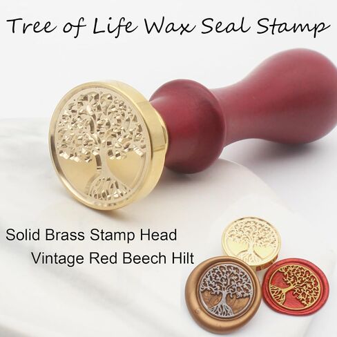 Wax Seal Kit with 24 Colors Wax Seal Beads 600pcs, Andotopee Tree of Life Wax Seal Stamp Kit with Electric Sealing Wax Warmer Set, Silicone Mold, Metallic Pen, 120 Removable Sticky Dots, Spoon Cleaner in Kuwait