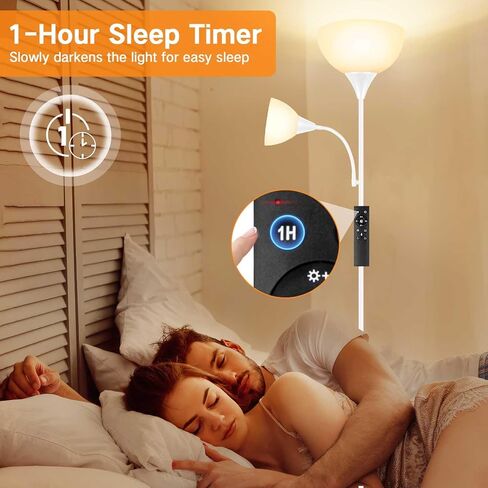 مصباح أرضي LED LED ، 70 "مصباح أرضي طويل القامة ، مصباح قابلة للتعديل ، مصباح قائم بذاته ، مصباح قابلاً للذات مع التحكم عن بُعد ومفتاح القدم ، مصباح زاوية لغرفة غرفة المعيشة ، أبيض in Kuwait