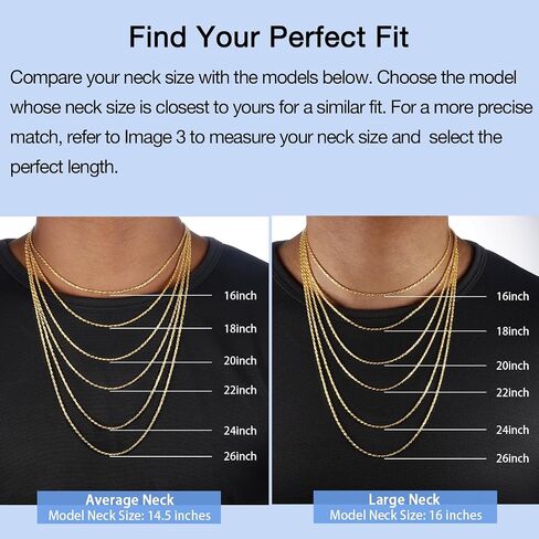 Jewlpire 14K الذهب حبل سلسلة قلادة للرجال النساء الأولاد، 2.5 مم 3 مم 4 مم قطع الماس سلسلة حبل الفولاذ المقاوم للصدأ للرجال قوي ومريح الرجال سلسلة القلائد، 16 18 20 22 24 26 بوصة in Kuwait