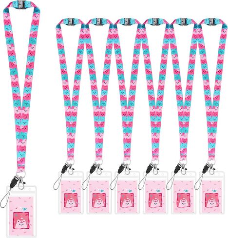 8 عبوات لطيفة الحبل مع انفصال السلامة ، حاملي شارات مقاوم للماء ، خطاف معدني ومقطع بلاستيكي ، أشرطة رقبة متينة لطلاب المدارس السابقة للمدارس والابتدائية ، Asssorted in Kuwait