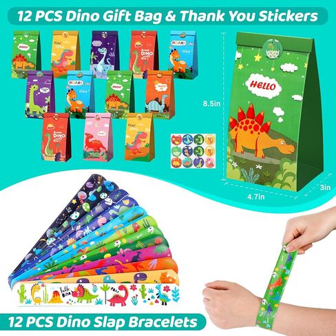 INNOCHEER Dinosaur Party Favors, Dinosaur Birthday Decorations 24 Pack Dinosaur Party Supplies Dinosaur Party Decorations, Dinosaur Goodie Bags For Birthday Party Favors For Kids 3-5 4-8 8-12 in Saudi Arabia