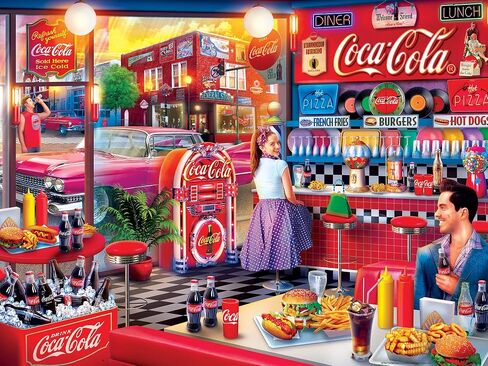 MasterPieces 300 Piece EZ Grip Jigsaw Puzzle - Coca-Cola Soda Fountain - Family-Friendly Fun - 18"x24 in Saudi Arabia