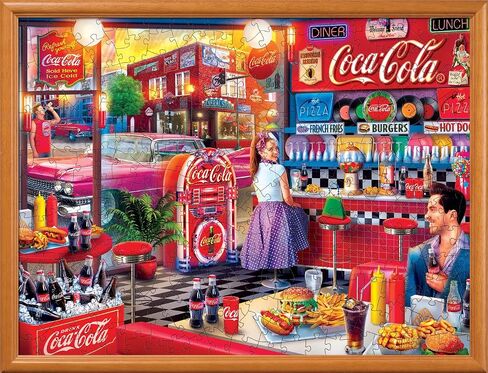 MasterPieces 300 Piece EZ Grip Jigsaw Puzzle - Coca-Cola Soda Fountain - Family-Friendly Fun - 18"x24 in Saudi Arabia