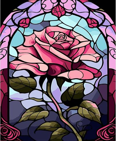 Artunion Pink Rose Paint by Numbers for Adults Beginner, Flower Paint by Number Kits, DIY Oil Painting Paint by Number Kits on Canvas Arts Craft for Home Wall Decor 16x20 Inch in Kuwait