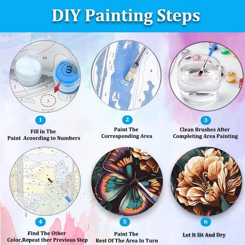 Artunion Pink Rose Paint by Numbers for Adults Beginner, Flower Paint by Number Kits, DIY Oil Painting Paint by Number Kits on Canvas Arts Craft for Home Wall Decor 16x20 Inch in Kuwait
