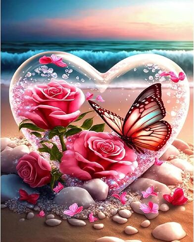 Artunion Pink Rose Paint by Numbers for Adults Beginner, Flower Paint by Number Kits, DIY Oil Painting Paint by Number Kits on Canvas Arts Craft for Home Wall Decor 16x20 Inch in Kuwait