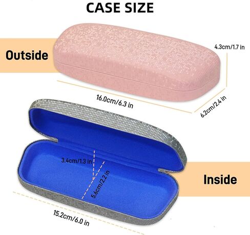 Glasses Case,2PCS Glasses Case Hard Shell,Hard Case for Glasses with Sparkling Star Vein,Eyeglass Case,Hard Sunglasses Case Women Ladies Girls Travel Study Work in Saudi Arabia