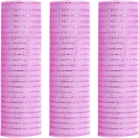 3 عبوات من شبكة بولي ديكو مقاس 10 بوصات × 30 قدمًا، كل لفة حمراء مع خطوط ذهبية وخضراء وشريط شبكي معدني لمستلزمات إكليل DIY، وتزيين شجرة عيد الميلاد، وحرف Swags in Kuwait